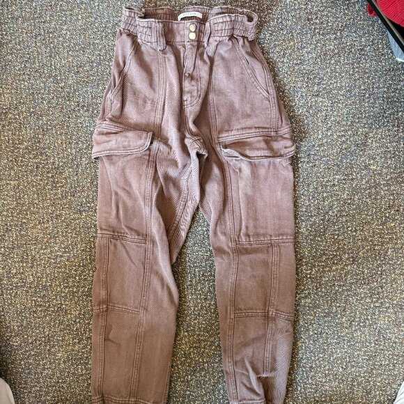 PacSun elastic waist cargo pants brown women’s S - Picture 1 of 5